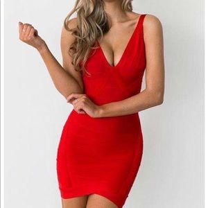 Red bandage dress